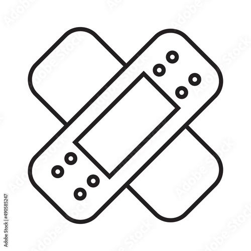 Patch simple medical icon in trendy line style isolated on white background f...
