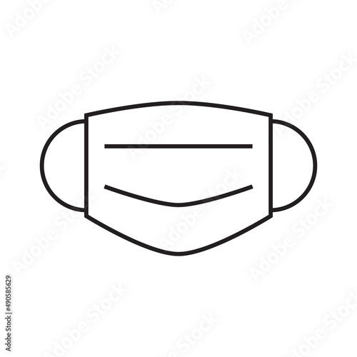 Medical protective mask simple icon in trendy line style isolated on white ba...