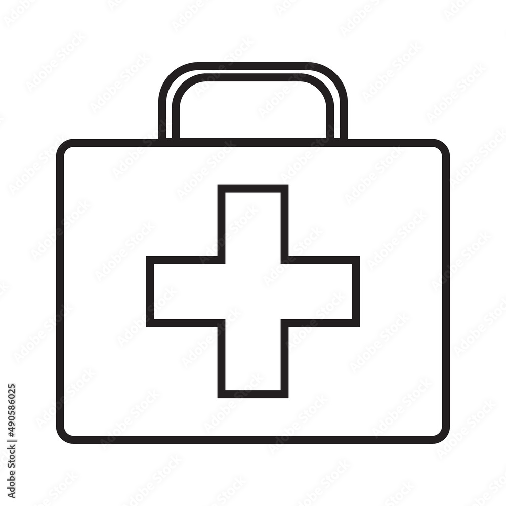 Doctor s case simple medical icon in trendy line style isolated on white background for web apps and mobile concept. Illustration Doctor s case simple medical icon in trendy line style isolated on white background for web apps and mobile concept. Illustration