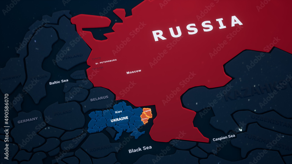 Donbass region with highlighted Lugansk Donetsk Иллюстрация Stock