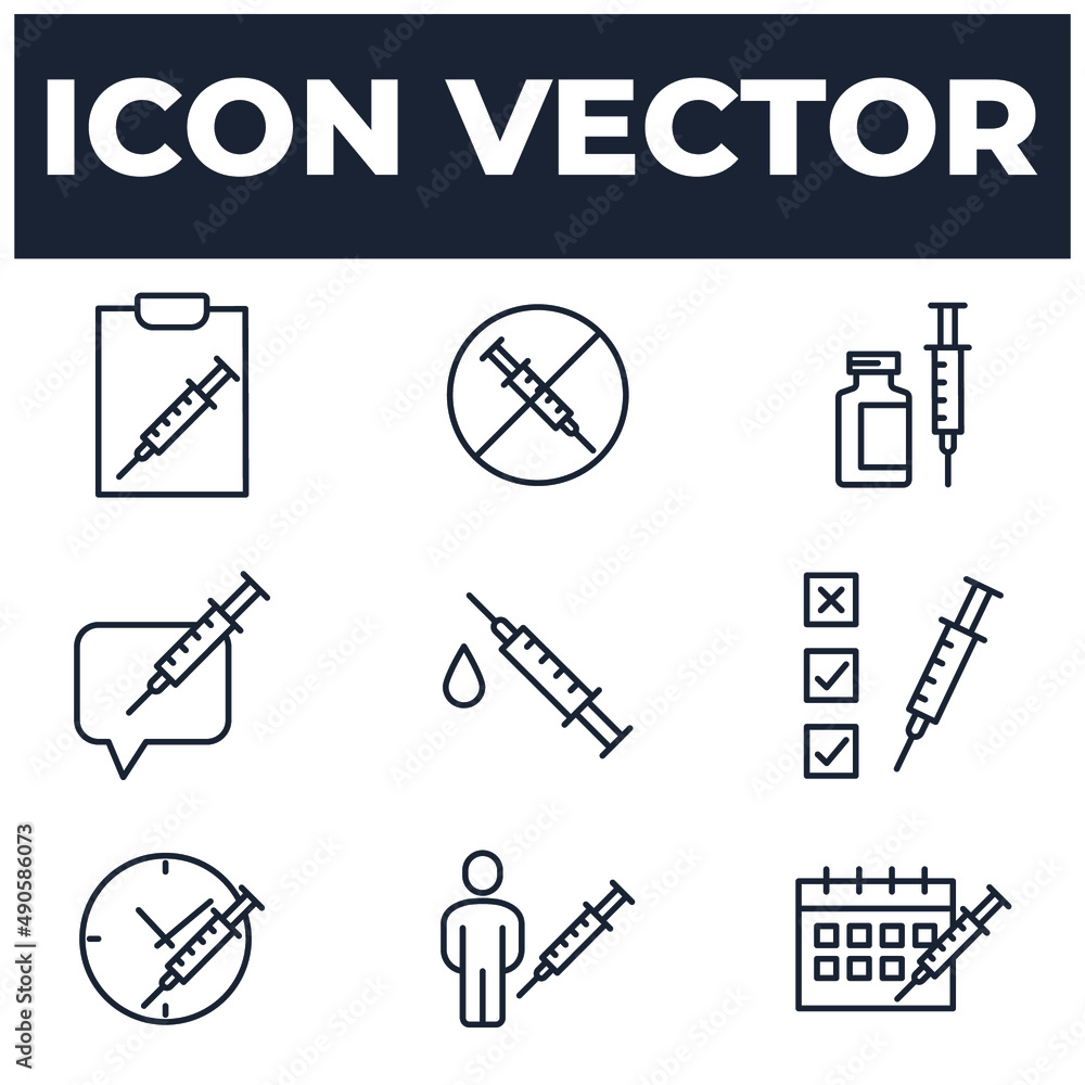 Fototapeta premium set of Vaccine elements symbol template for graphic and web design collection logo vector illustration