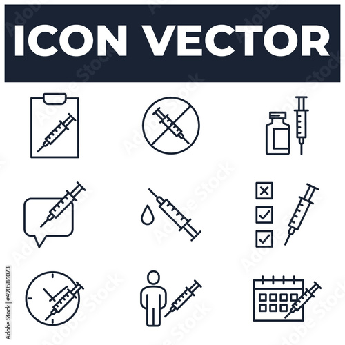 set of Vaccine elements symbol template for graphic and web design collection logo vector illustration