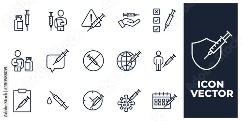 set of Vaccine elements symbol template for graphic and web design collection logo vector illustration