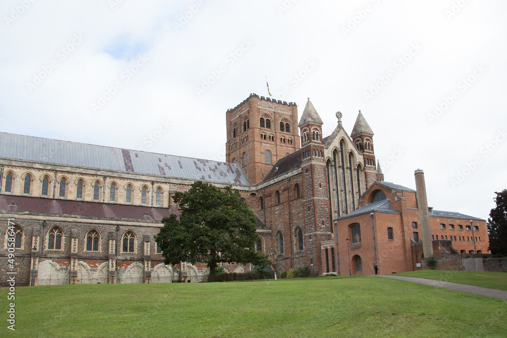 The Cathedral and Abbey Church of St Alban, St Albans, Hertfordshire in the UK