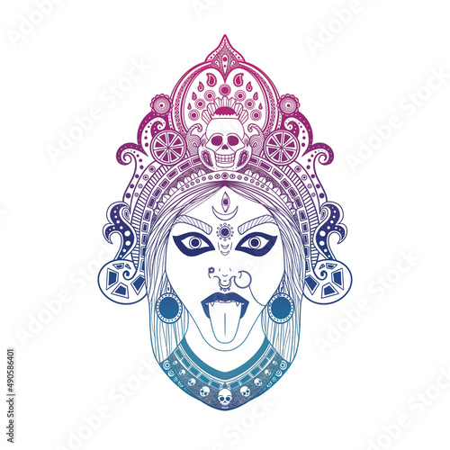 illustration of the indian goddess kali hinduism photo