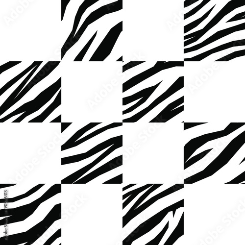 Checkered animal print pattern. Vector seamless pattern