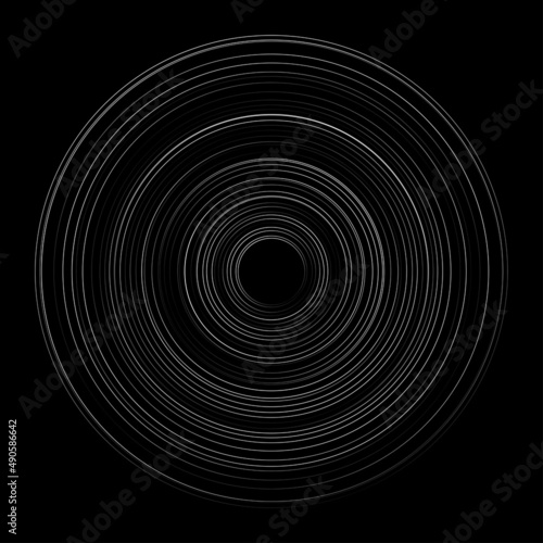 Concentric, radial, radiating circles, rings