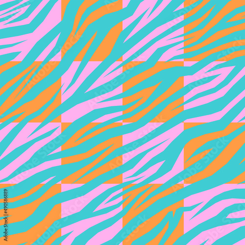 Checkered animal print pattern. Vector seamless pattern