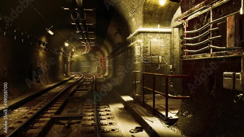 Deep metro tunnel under construction