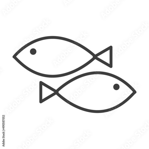 Fish. Simple food icon in trendy line style isolated on white background for web applications and mobile concepts. illustration