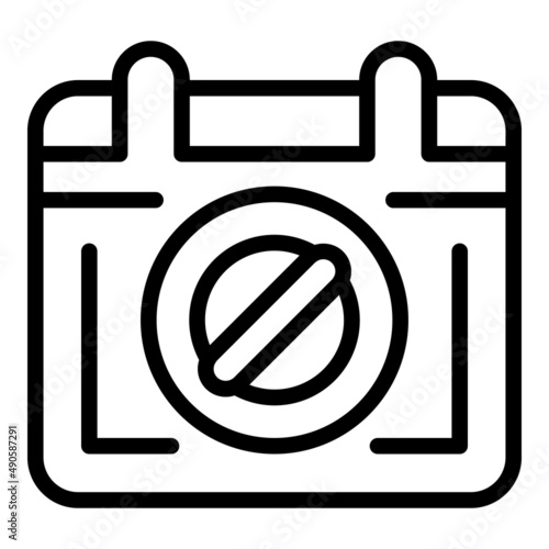 Reject self isolation icon outline vector. Online house. Home quarantine