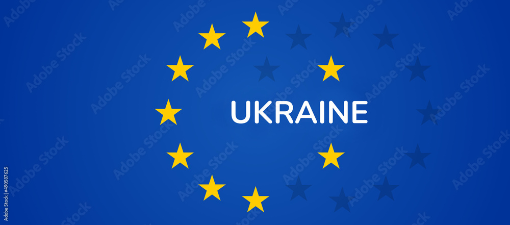 concept of combined Ukraine and Europe 3d-illustration