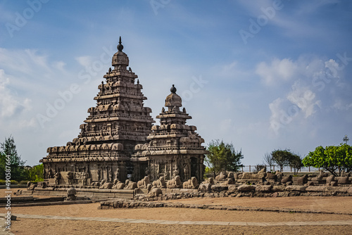 Shore temple built by Pallavas is UNESCO s World Heritage Site located at Mamallapuram or Mahabalipuram in Tamil Nadu  South India. Very ancient place in the world.