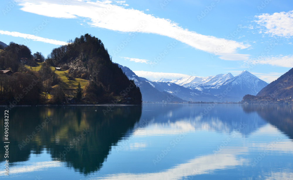 Lake Brienz in Switzerland during early spring