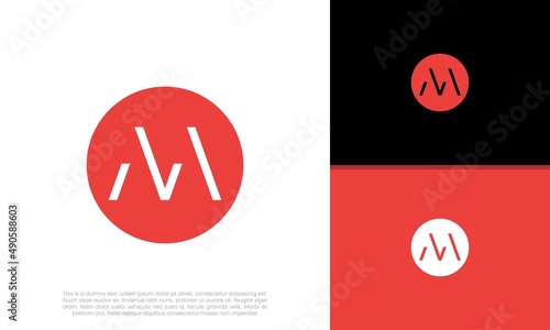 Initial M logo design. Innovative high tech logo template. 