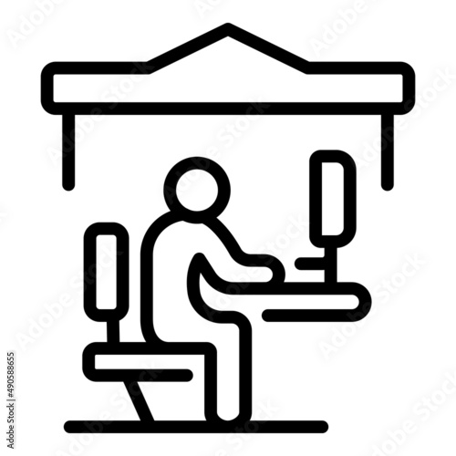Workplace self isolation icon outline vector. Home coronavirus. People quarantine