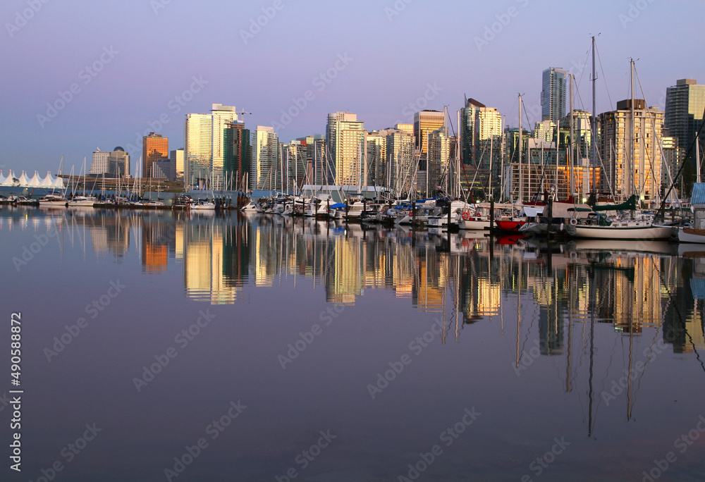 Obraz premium Vancouver downtown night, Canada BC