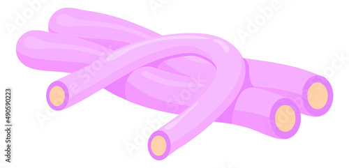 Hair curlers. Pink cartoon hairdresser soft tools