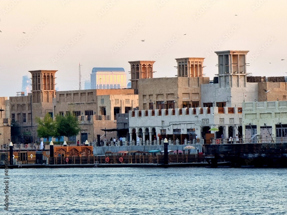 Dubai canal and buildings view