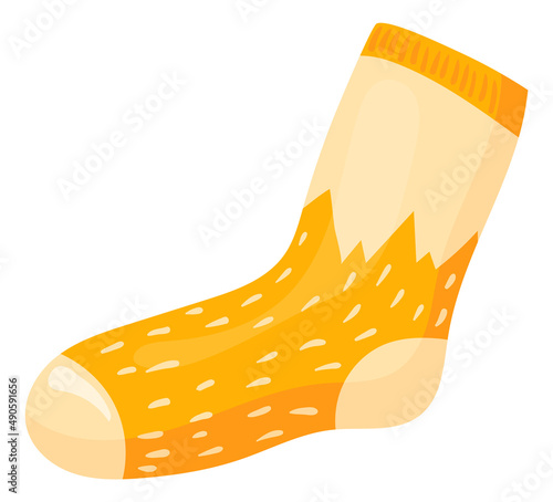 Cozy orange sock. Cute kid foxy apparel
