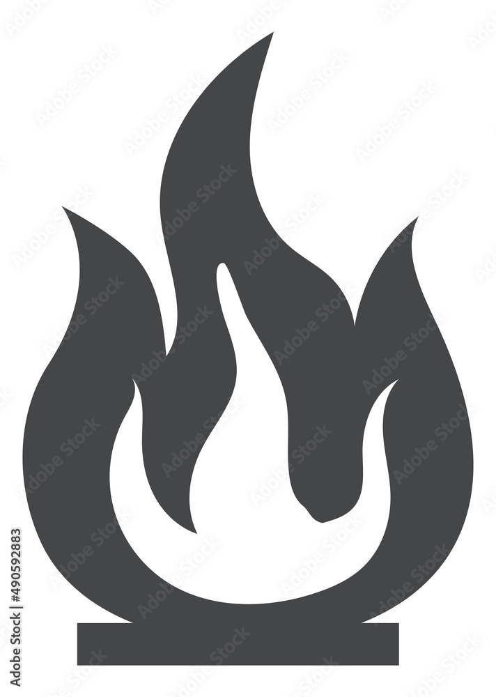 Fire icon. Black line flame. Flammable symbol Fire icon. Black line flame. Flammable symbol