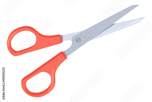 Scissors icon. Cartoon sharp metal blade instrument