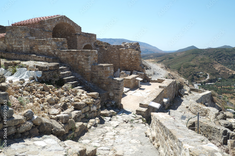 Picturesque main village of Skiros island with view to Aegean sea, Sporades islands, Greece Picturesque main village of Skiros island with view to Aegean sea, Sporades islands, Greece