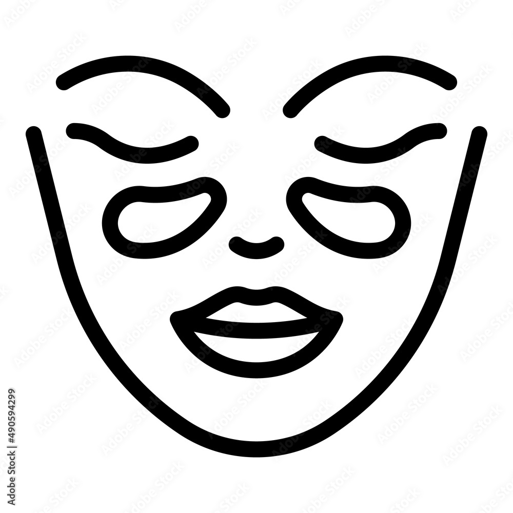 Face mask icon outline vector. Eye patch. Beauty gel Face mask icon outline vector. Eye patch. Beauty gel