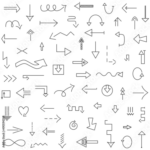 Set of vector arrows, pointers, signs, icons. Graphics for design.
