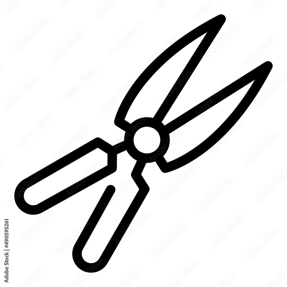 Scissors tool icon outline vector. Trimmer grass. Plant cutter