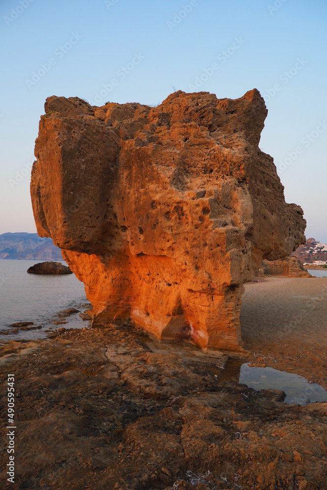 Giant rock in Pouria beach near main village of Skiros island, Sporades islands, Greece