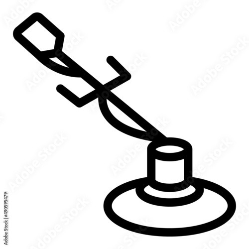 Trimmer service icon outline vector. Lawn equipment. Agriculture tool