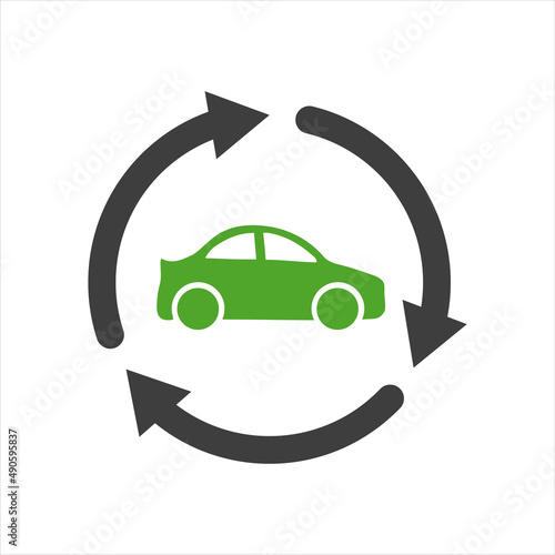 Used car and dealership icon for used car business design