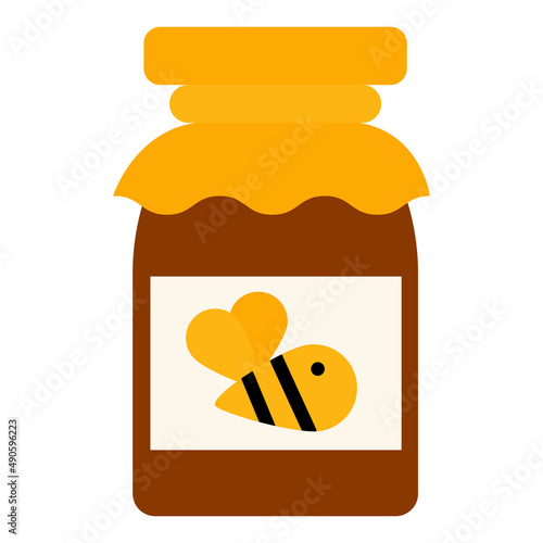 Sweet honey jar. Simple food icon in trendy style isolated on white backgroun...
