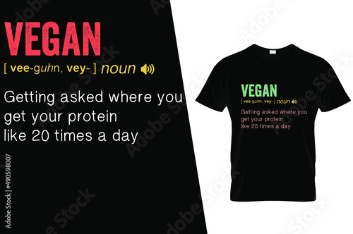 Vegan funny definition t shirt design