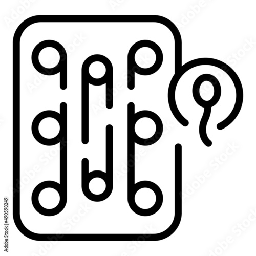 Contraception method pill icon outline vector. Female control. Birth health