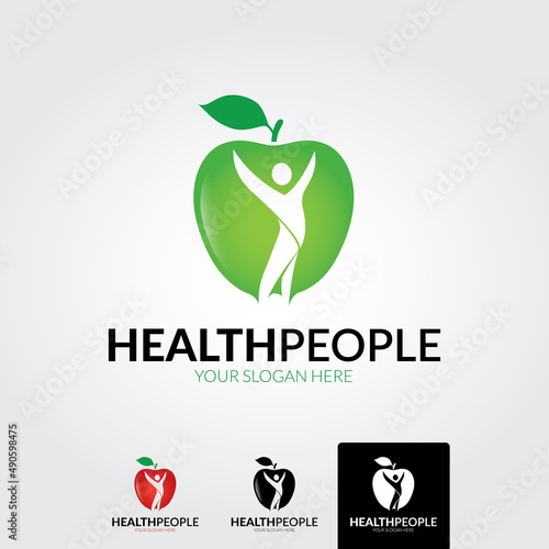 Minimal health people logo template - vector photo