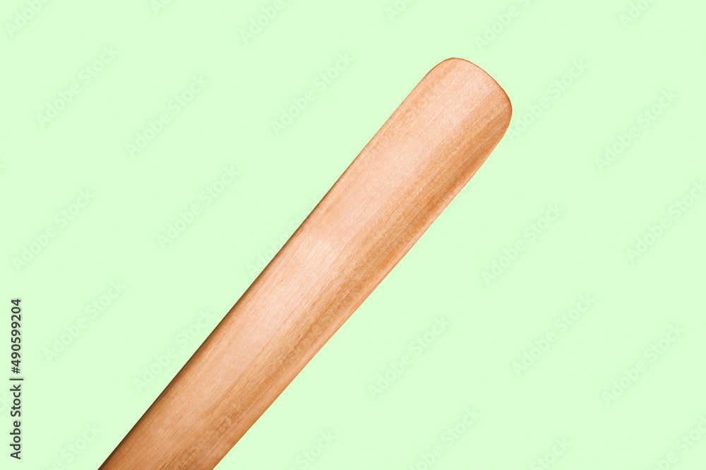 wooden spoon for handmade shoes on a white background, there is a place for writing wooden spoon for handmade shoes on a white background, there is a place for writing