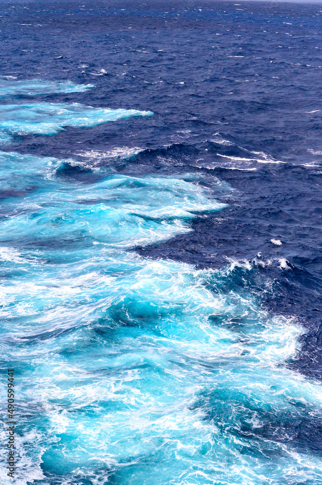 Sea Foam in the Caribbean Ocean when Travelling
