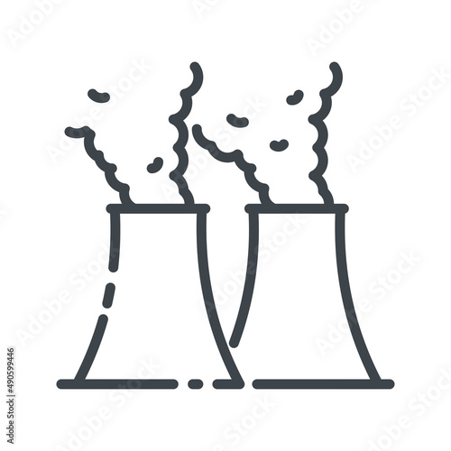 Vector thermal power plant line icon isolated