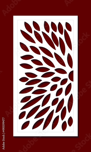 Vector Laser cut panel, seamless pattern for decorative panel. Image suitable for engraving. Seamless cut decorative pattern template.