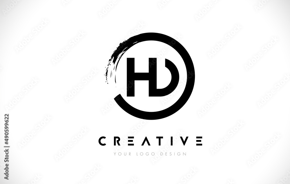 HD Circular Letter Logo with Circle Brush Design and White Background. HD Circular Letter Logo with Circle Brush Design and White Background.
