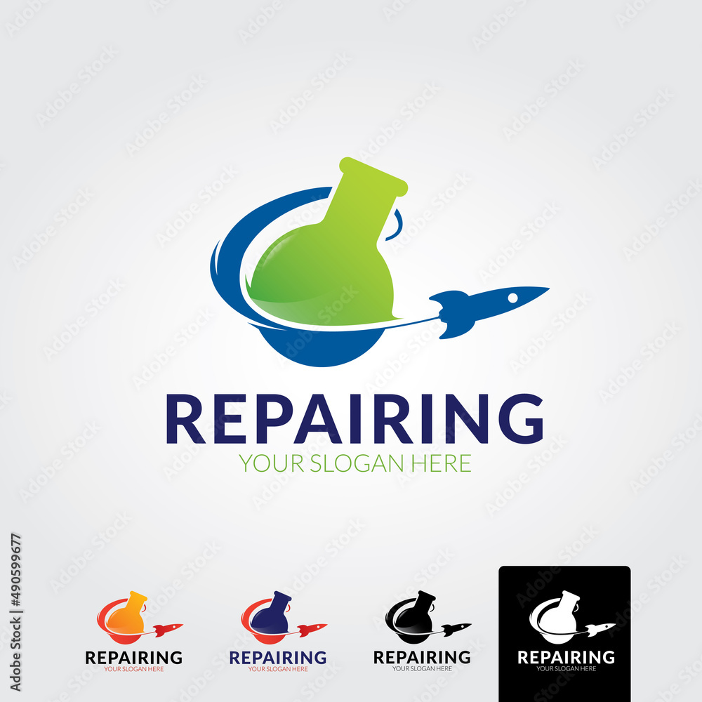 Minimal repair logo template - vector