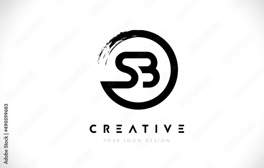 SB Circular Letter Logo with Circle Brush Design and White Background. SB Circular Letter Logo with Circle Brush Design and White Background.