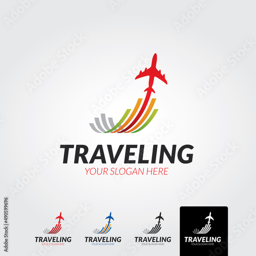 Minimal travel logo template - vector