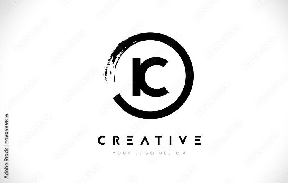 IC Circular Letter Logo with Circle Brush Design and White Background. IC Circular Letter Logo with Circle Brush Design and White Background.