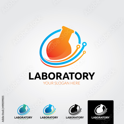 Minimal laboratory logo template - vector