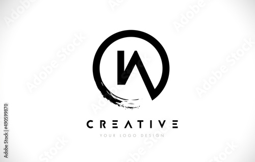 IA Circular Letter Logo with Circle Brush Design and White Background.