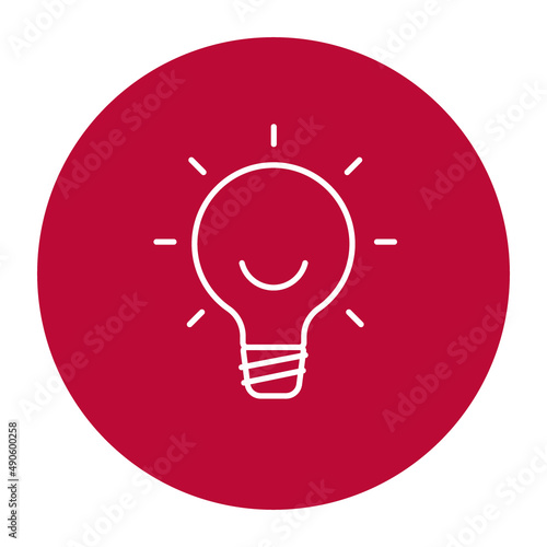 Simple Line Icon sign - idea in your business. Burning light bulb. Illustration