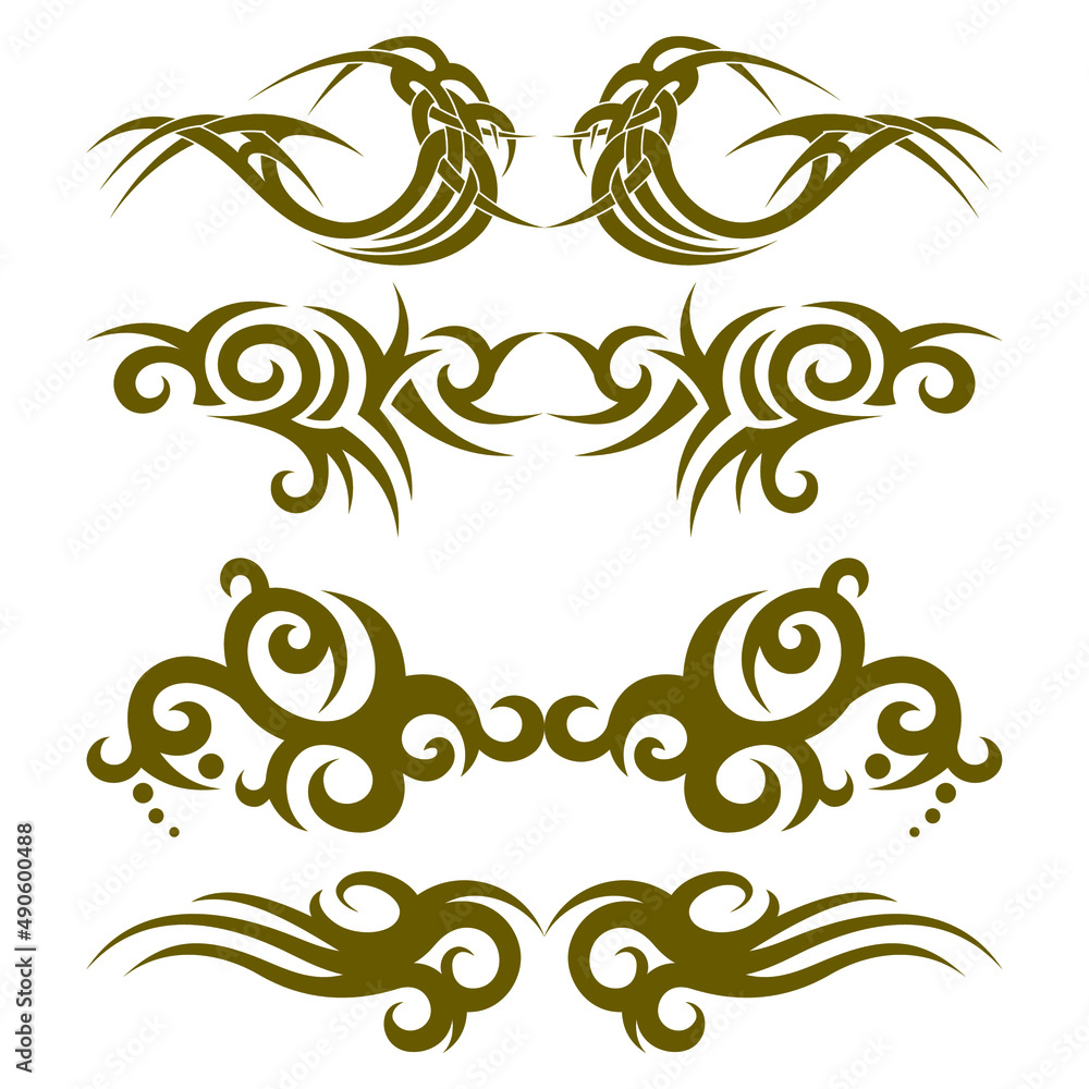 Tattoo vector design for strip band cutting or symbol